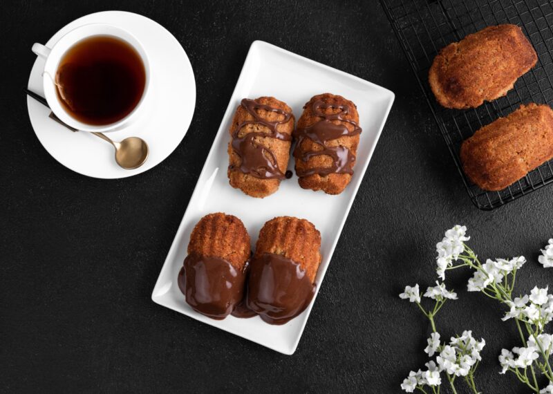 Chocolate Glazed Vanilla Madeleines